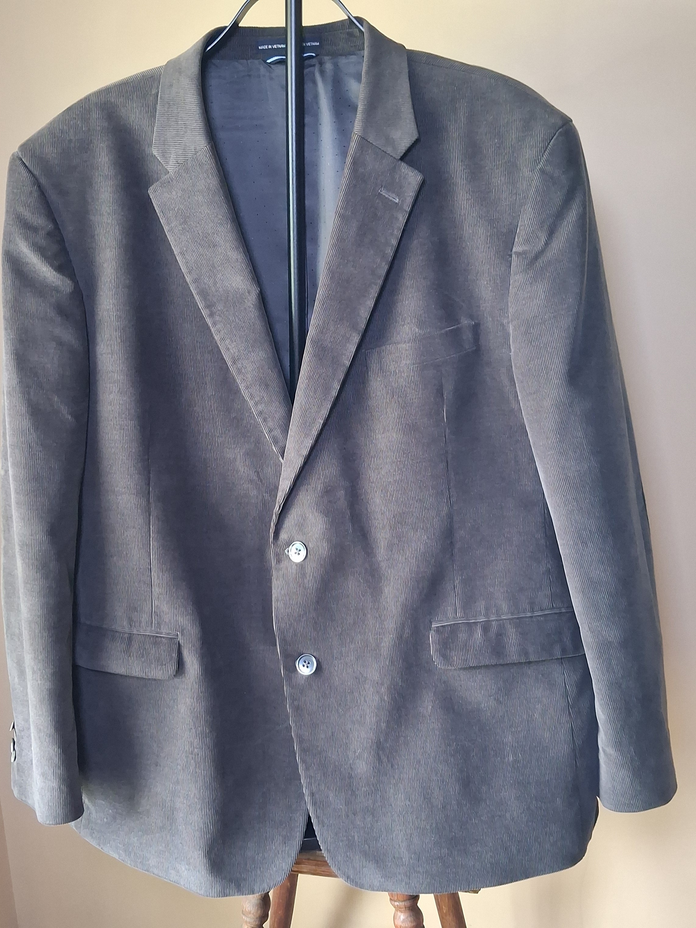 Tommy Hilfiger Men’s Gray Corduroy W/Elbow Patches Sports Jacket Blazer; Size48